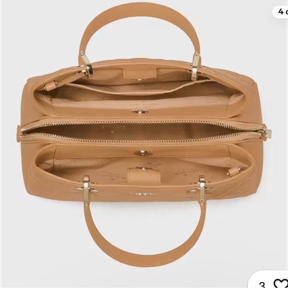 Kate Spade Camel Quilted Satchel and matching wallet - Picture 4 of 5